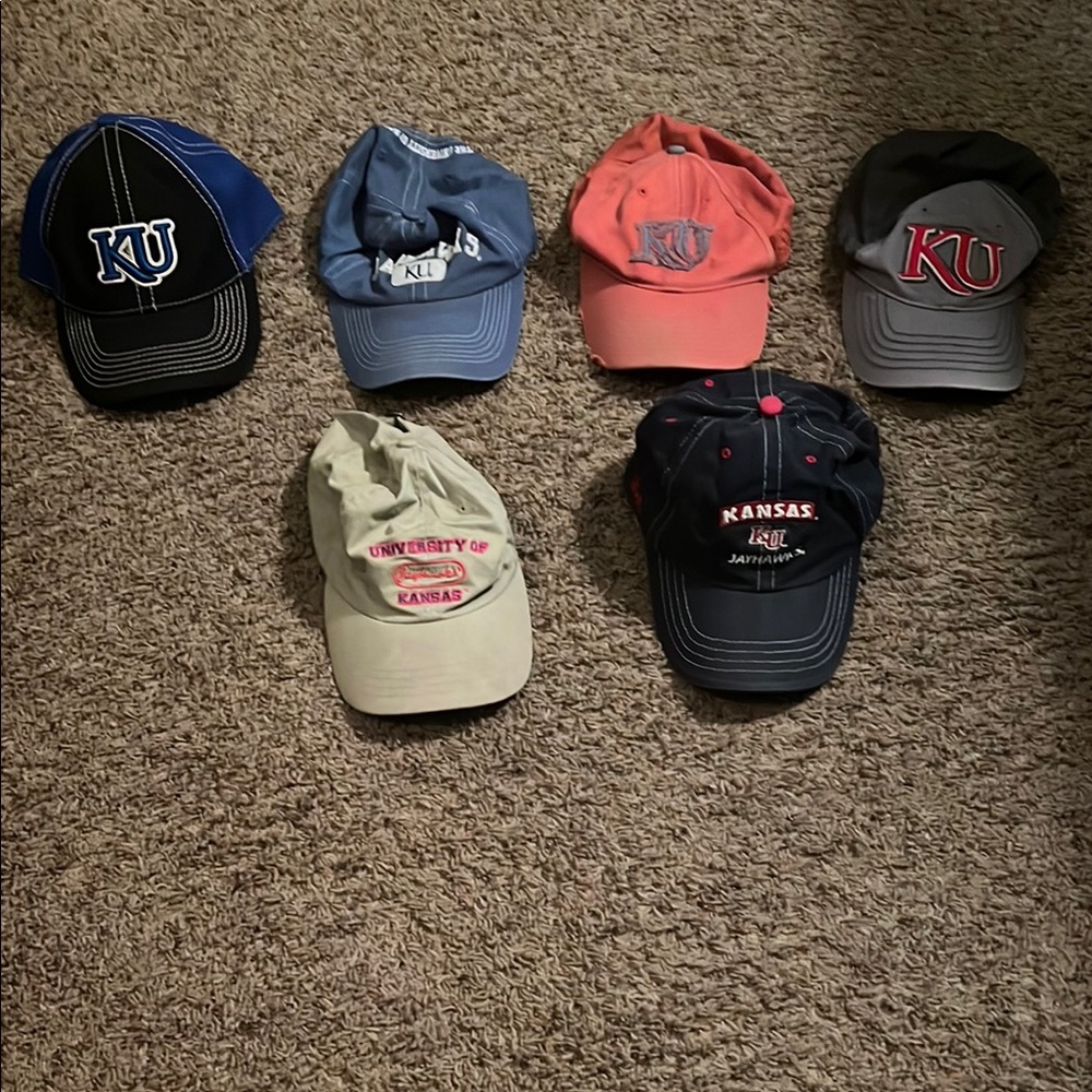KU Cap Collection - Blue, Gray, Red, Tan